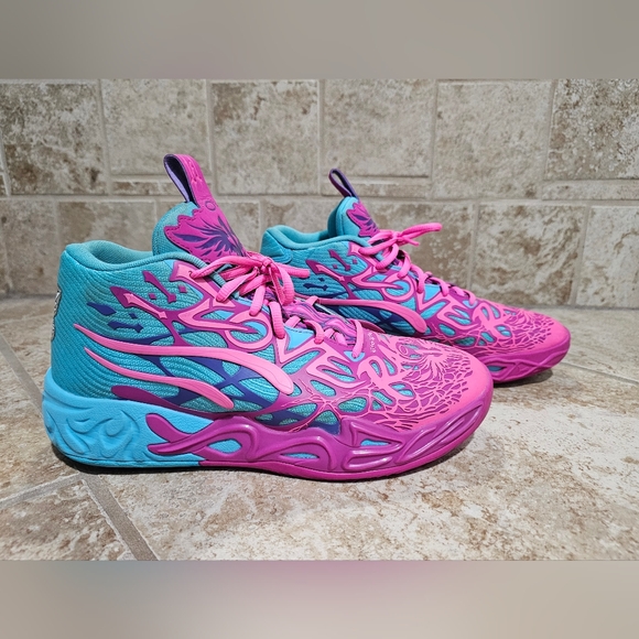 PUMA MB.04 LaMelo Ball Hornets Iridescent Poison Pink Deep Orchid Men’s 9.5 Rare - Picture 2 of 8